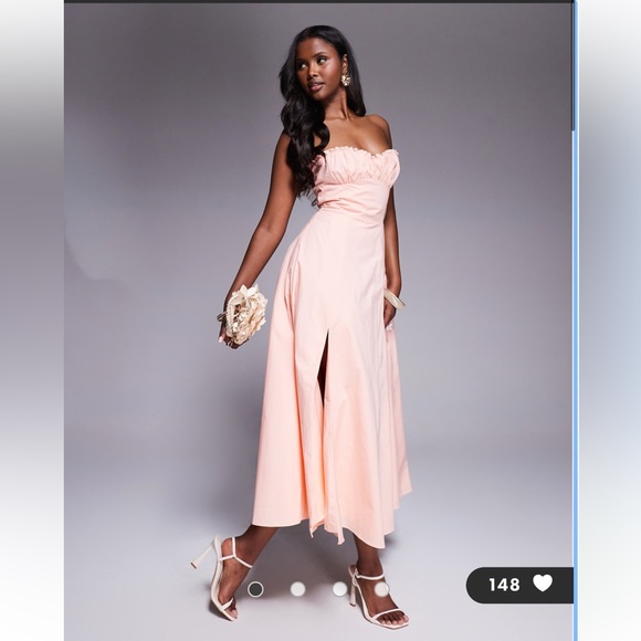 House Of CB Clarabelle Strapless Cotton Midi Sundress - Picture 1 of 11